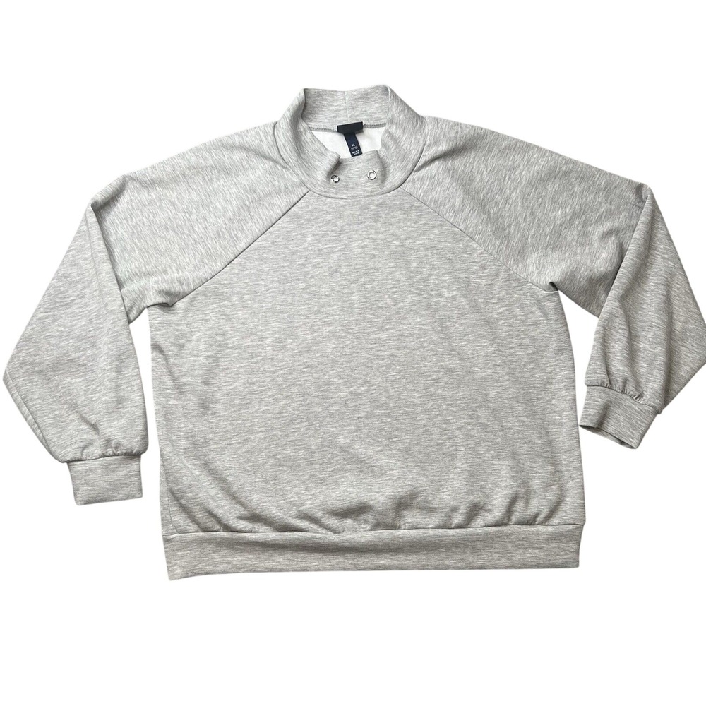 Scoop Sweatshirt Women's XL Gray Scuba Neck Sport Athleisure
